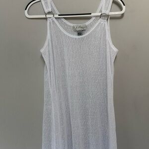 White Sheer Sleeveless Swim CoverUp